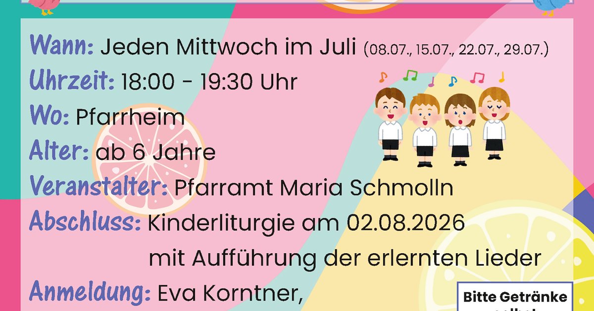 Kinderferienprogramm: Sommerchor für Kinder