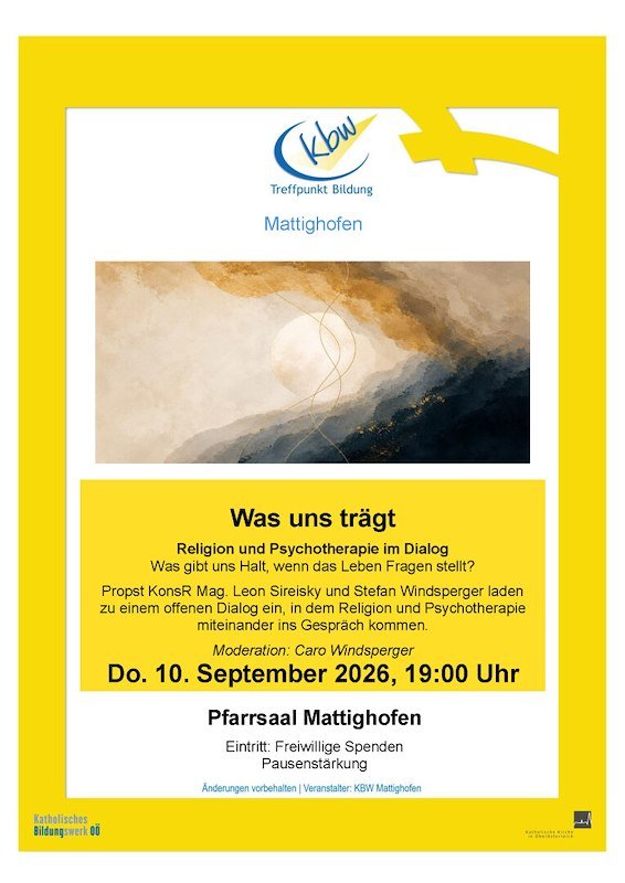 Was trägt uns - Dialogabend Religion und Psychotherapie
